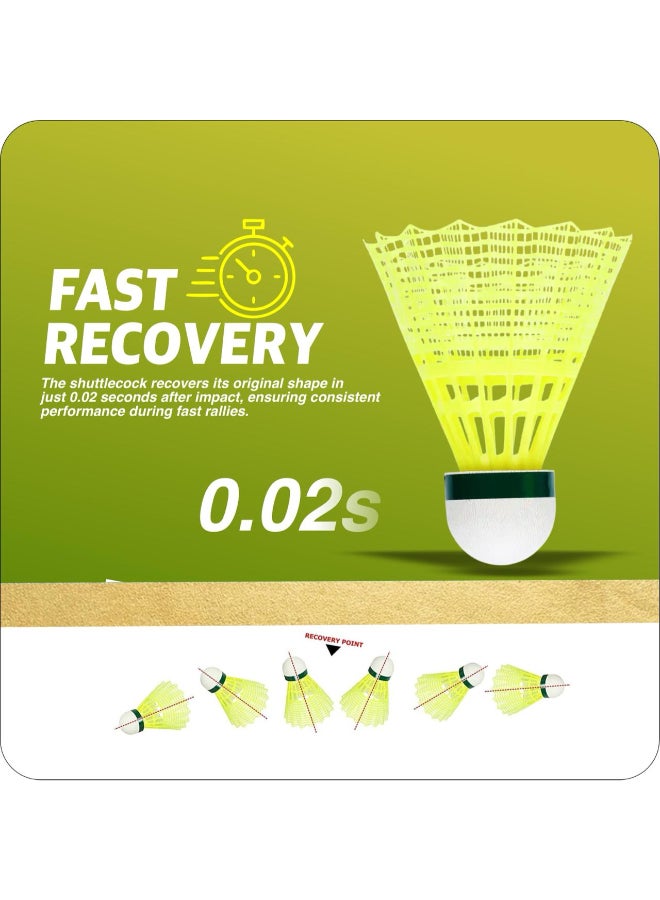 يونيكس مجموعة يونيكس مافيس 200i من كرات الريشة المصنوعة من النايلون، 6 كرات - كرات ريشة صناعية صفراء اللون، تتميز بثبات طيرانها ومتانة حافتها، مناسبة للتدريب واللعب في النوادي - Image 4